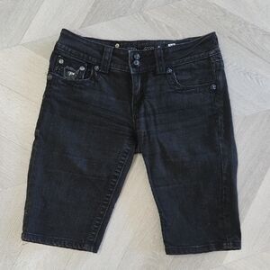 Miss Me Black Bermuda Embellished Shorts, Size 27